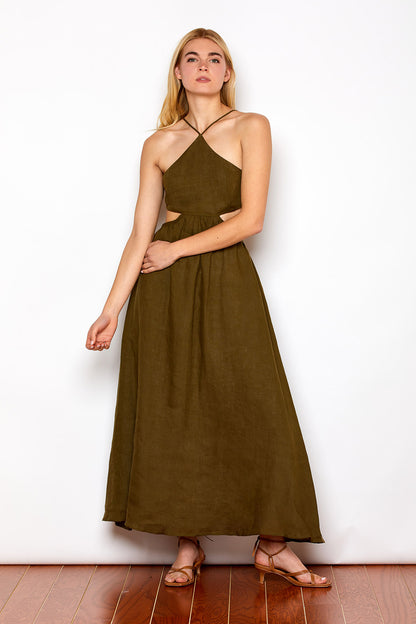 Front view of the Emily Dress in Seaweed